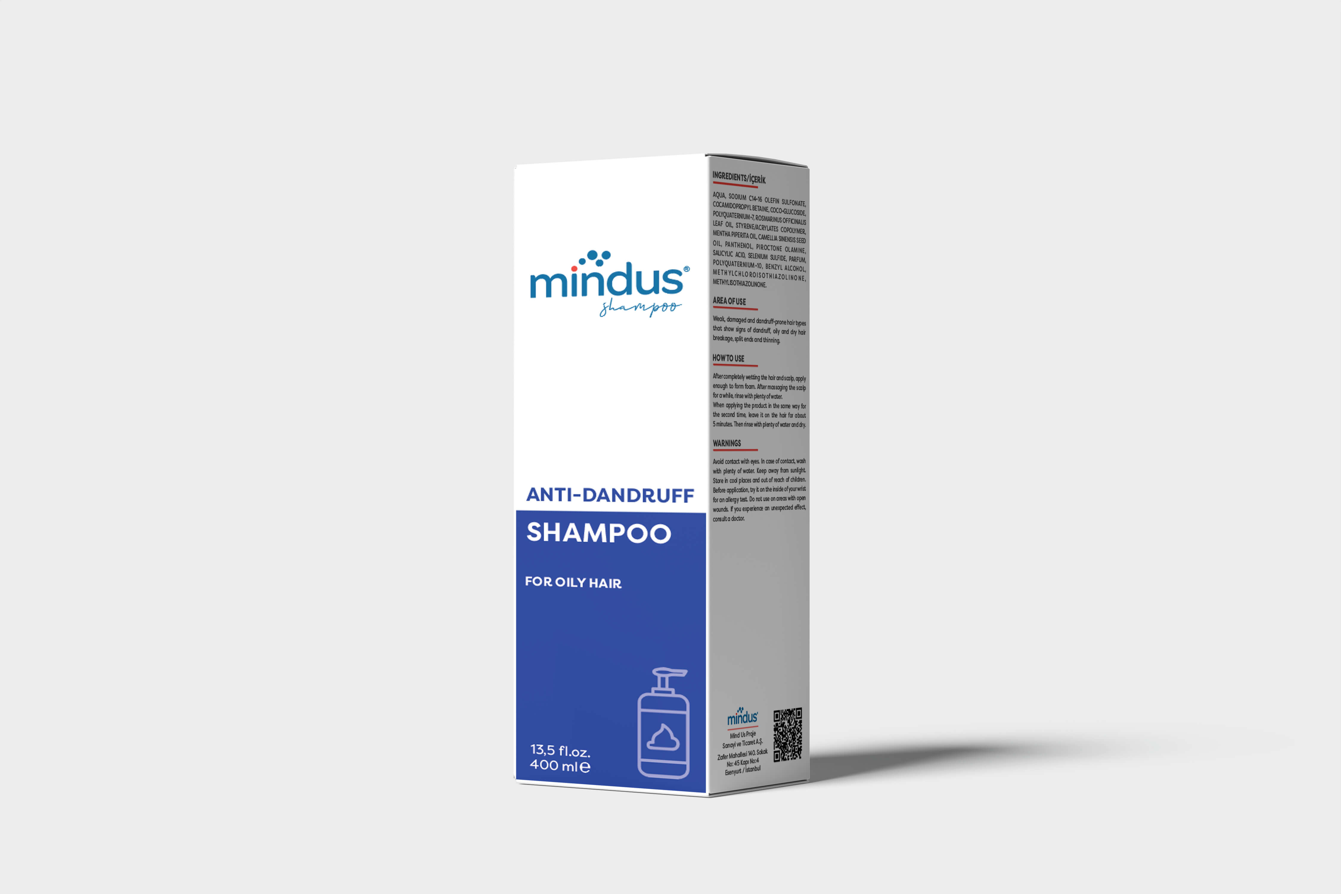 mindus Anti Dandruff Kepek Önleyici Şampuan 400ml – Yağlı Saçlar