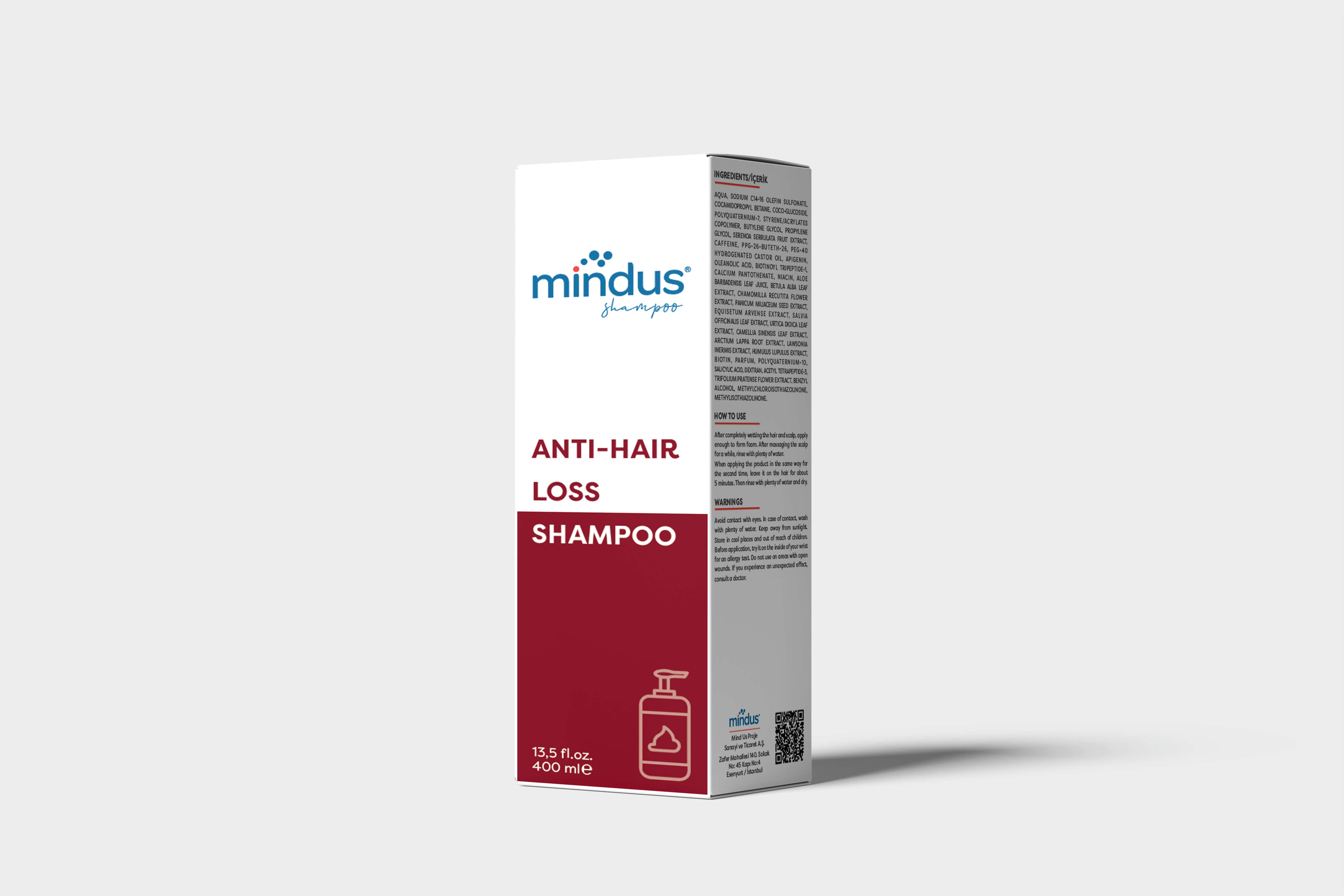 mindus Anti Hair Loss Dökülme Karşıtı Şampuan 400ml – Tüm Saçlar