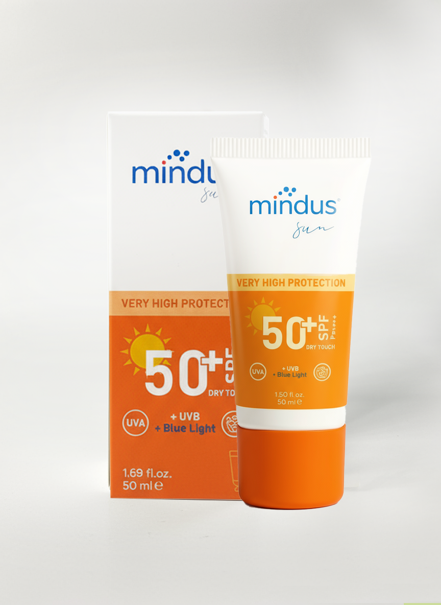 mindus Yüksek Korumalı +UVA +UVB +Blue Light Güneş Kremi 50+ SPF 50ml