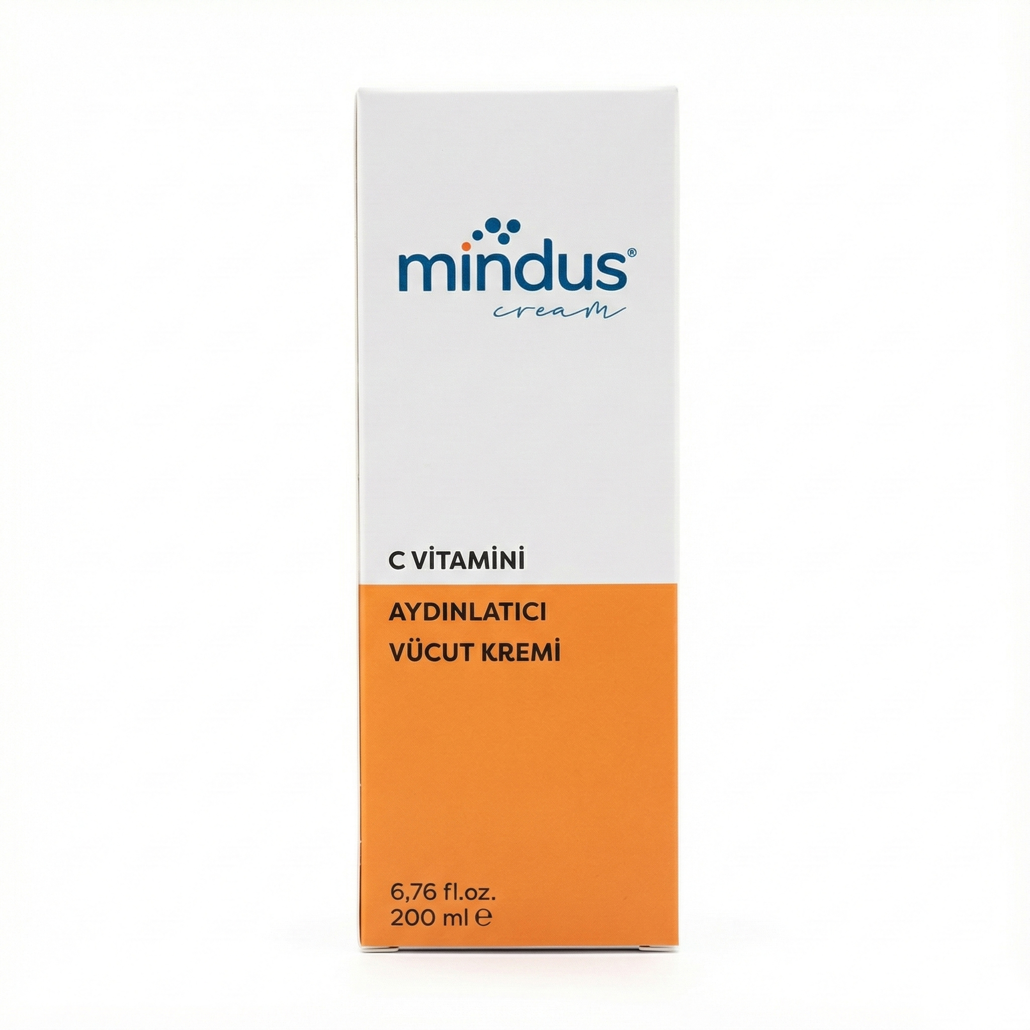 Mindus Cilt Aydınlatıcı, Ton Eşitleyici, Nemlendirici C Vitamini Vücut Kremi 200 ml