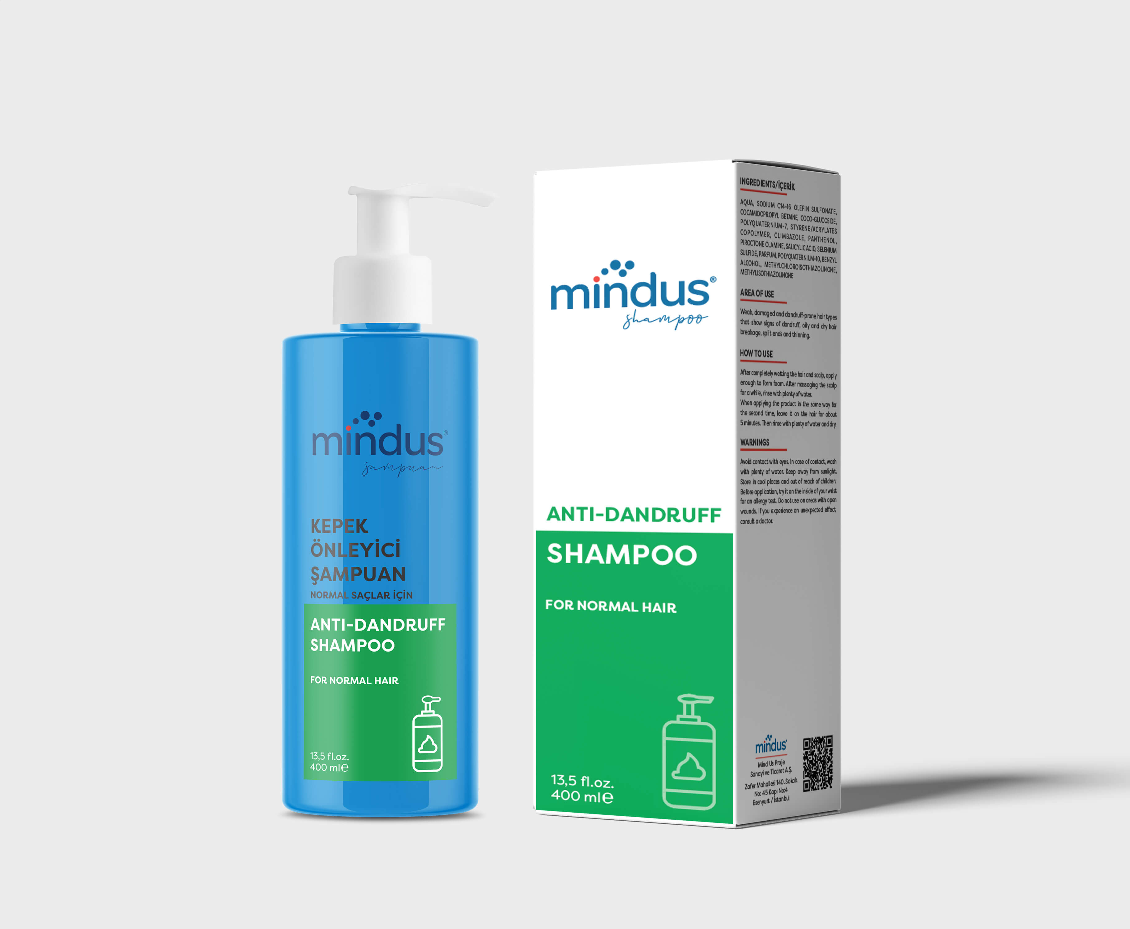 mindus Anti Dandruff Kepek Önleyici Şampuan 400ml – Normal Saçlar